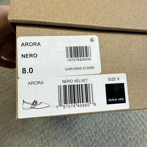 Dolce Vita Arora Nero Velvet Flats Size 8 NEW - Picture 10 of 14